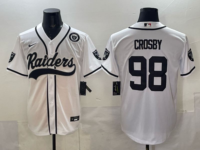 Men 2025 Oakland Raiders #98 Crosby white 3th generation Joint Name Nike Limited NFL Jersey style 005->oakland raiders->NFL Jersey